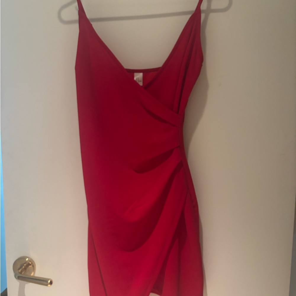 Elegant Red Wrap Dress